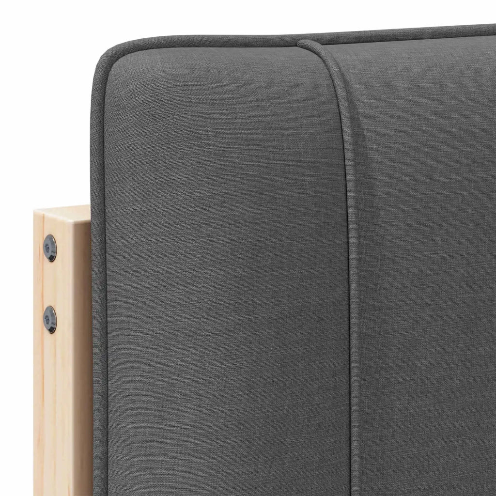 Testiera imbottita-Testiera con Cuscini-Testata Marrone e grigio scuro 120 cm Pino massello 292629