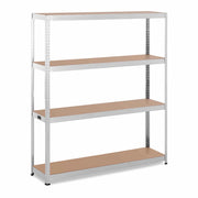 Scaffalatura per carichi pesanti 160 x 40 x 180 cm portata 4 x 150 kg robusta attrezzi da garage/officina grigia 14_0005179