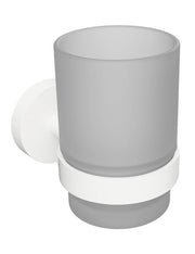 Portabicchieri da parete BIANCO in ottone bianco e vetro 7x9,5x10,5cm
