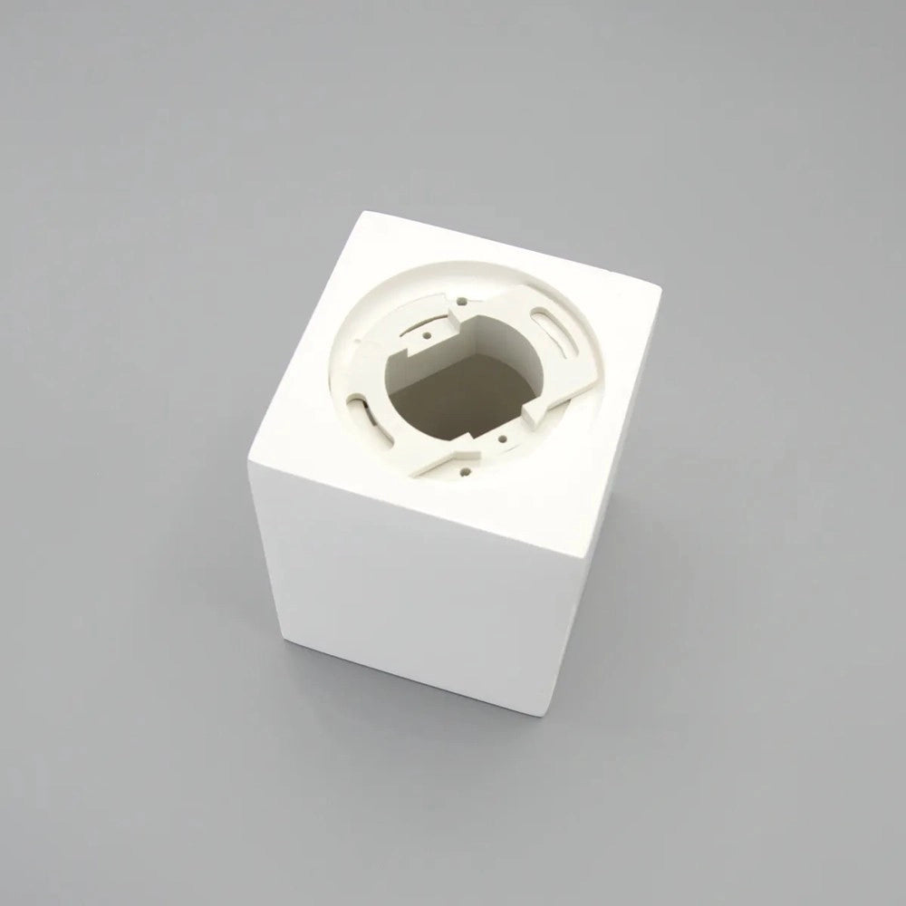 Trade Shop - Porta Faretto Lampada Da Soffitto Quadrato In Gesso Gu10 H110mm Ip20 Gs-c110-q -
