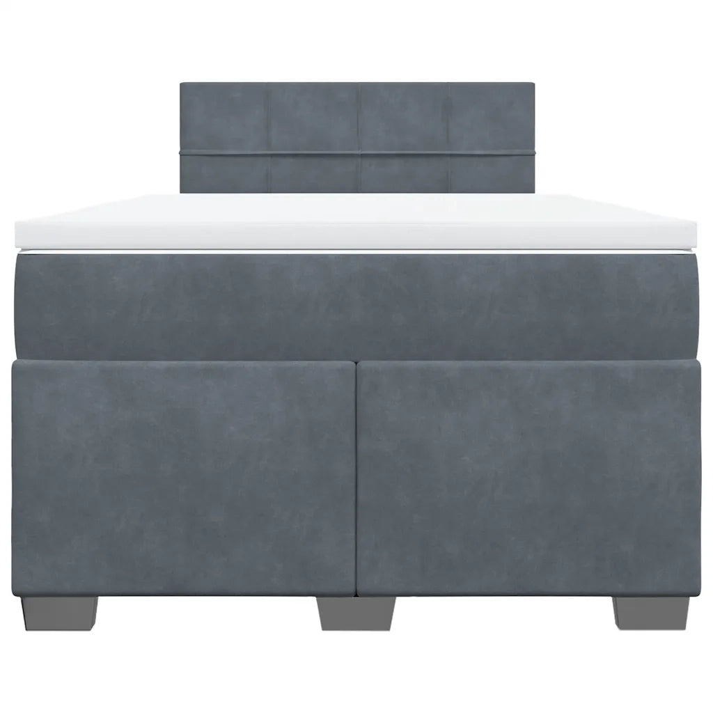 Giroletto a Molle con Materasso Grigio Scuro 120x190 cm Velluto 3286259