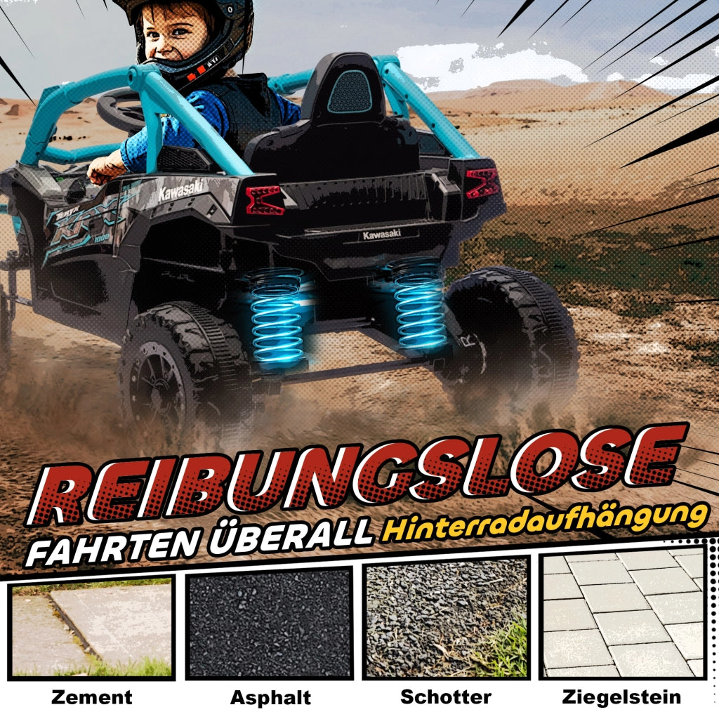 Auto per Bambini Elettrica 12V ¨C zephmum ¨C Blu, Telecomando, Luci LED