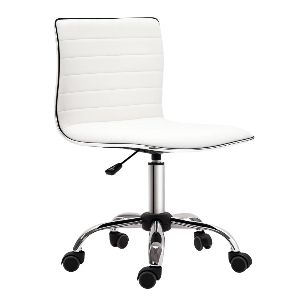 Sedia da ufficio senza braccioli ¨C zephmum ¨C regolabile in altezza, imbottita, bianco 48x52x78-90cm