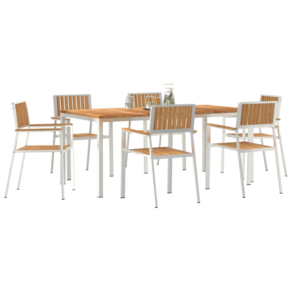 Set Pranzo Giardino  7 Pezzi Legno Massello Teak