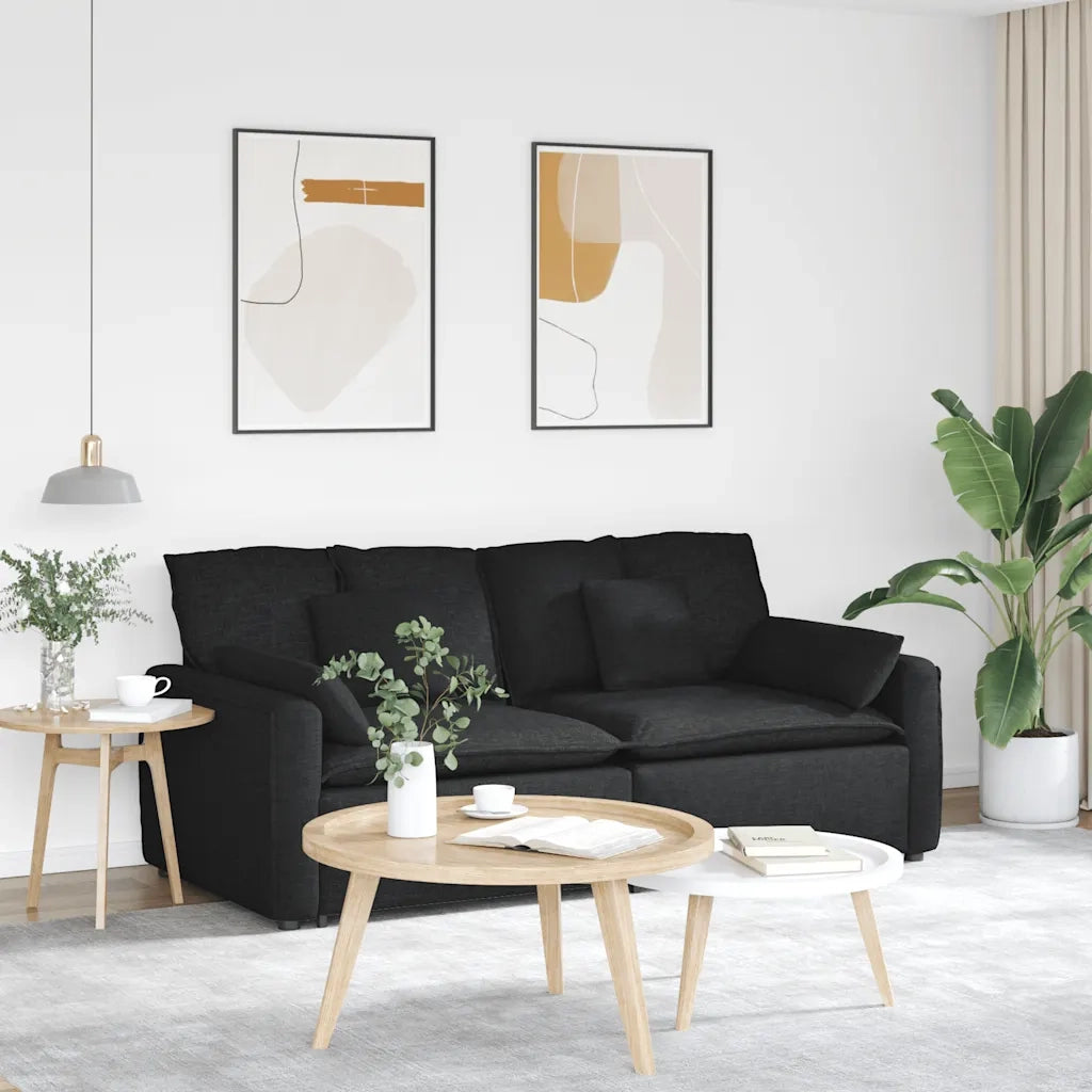 Divano Modulare con Cuscini Nero CFW8417553