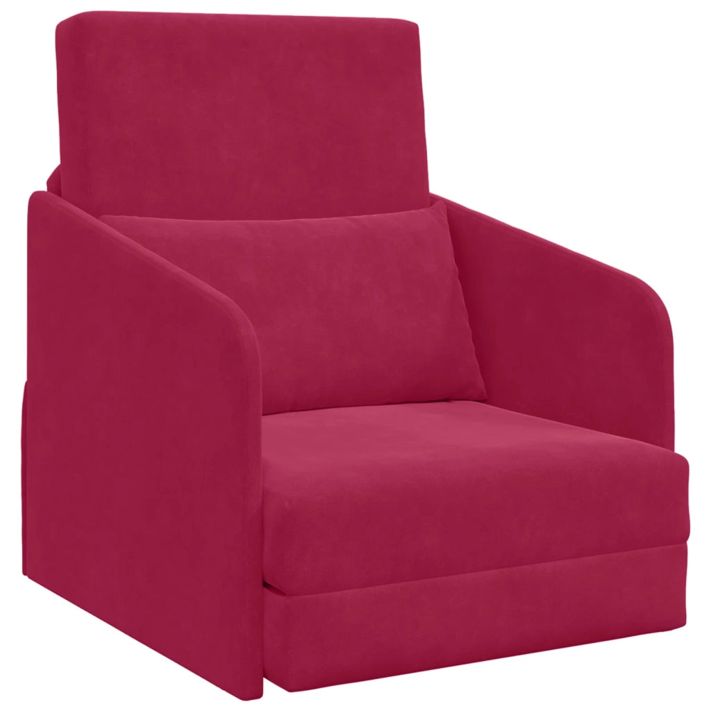 Divano letto Rosso Vino 65 x 80 x 83 cm Velluto 4106651