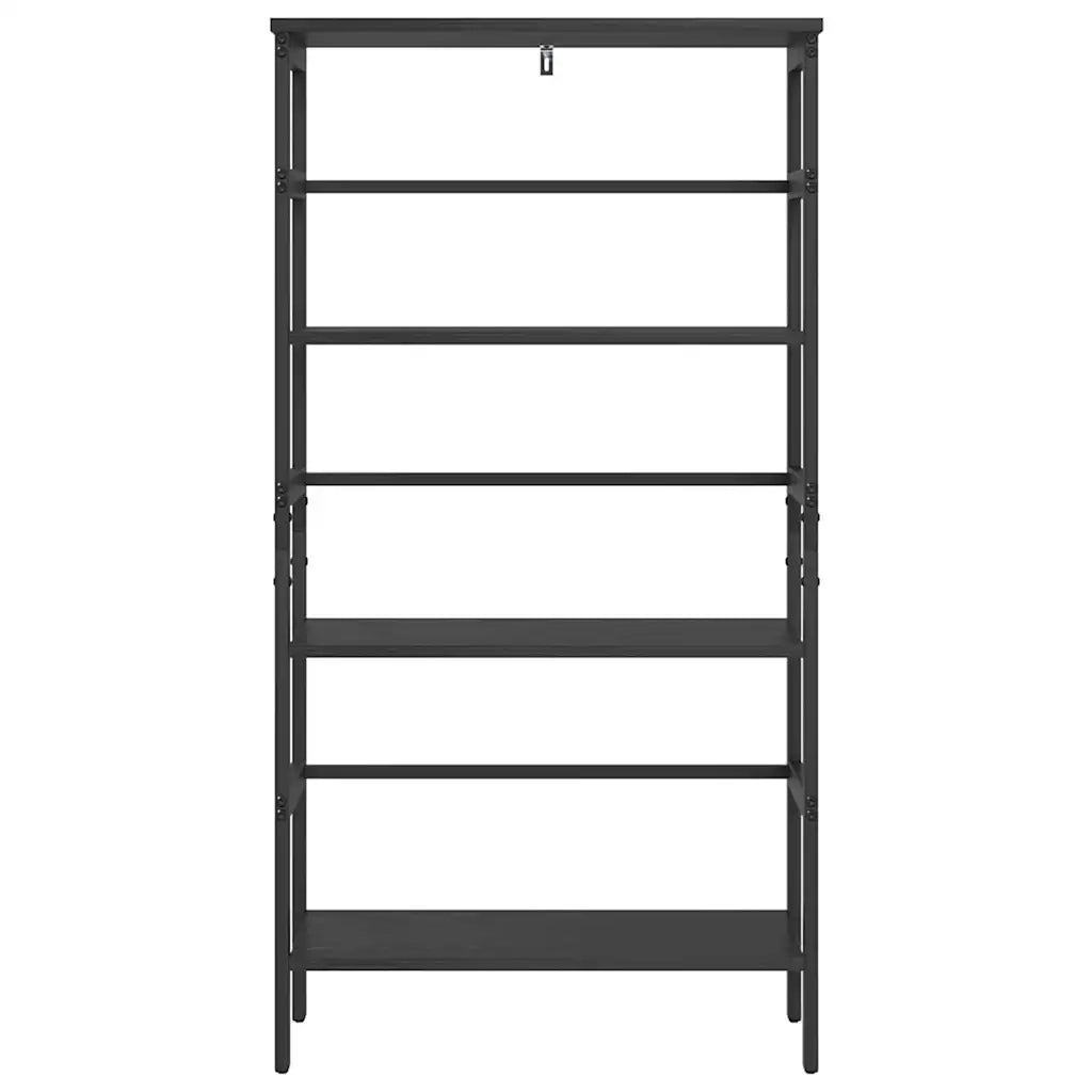 Libreria-Scaffale per Libri-Mobile di Stoccaggio Rovere Nero 60 x 29,5 x 115 cm Legno multistrato