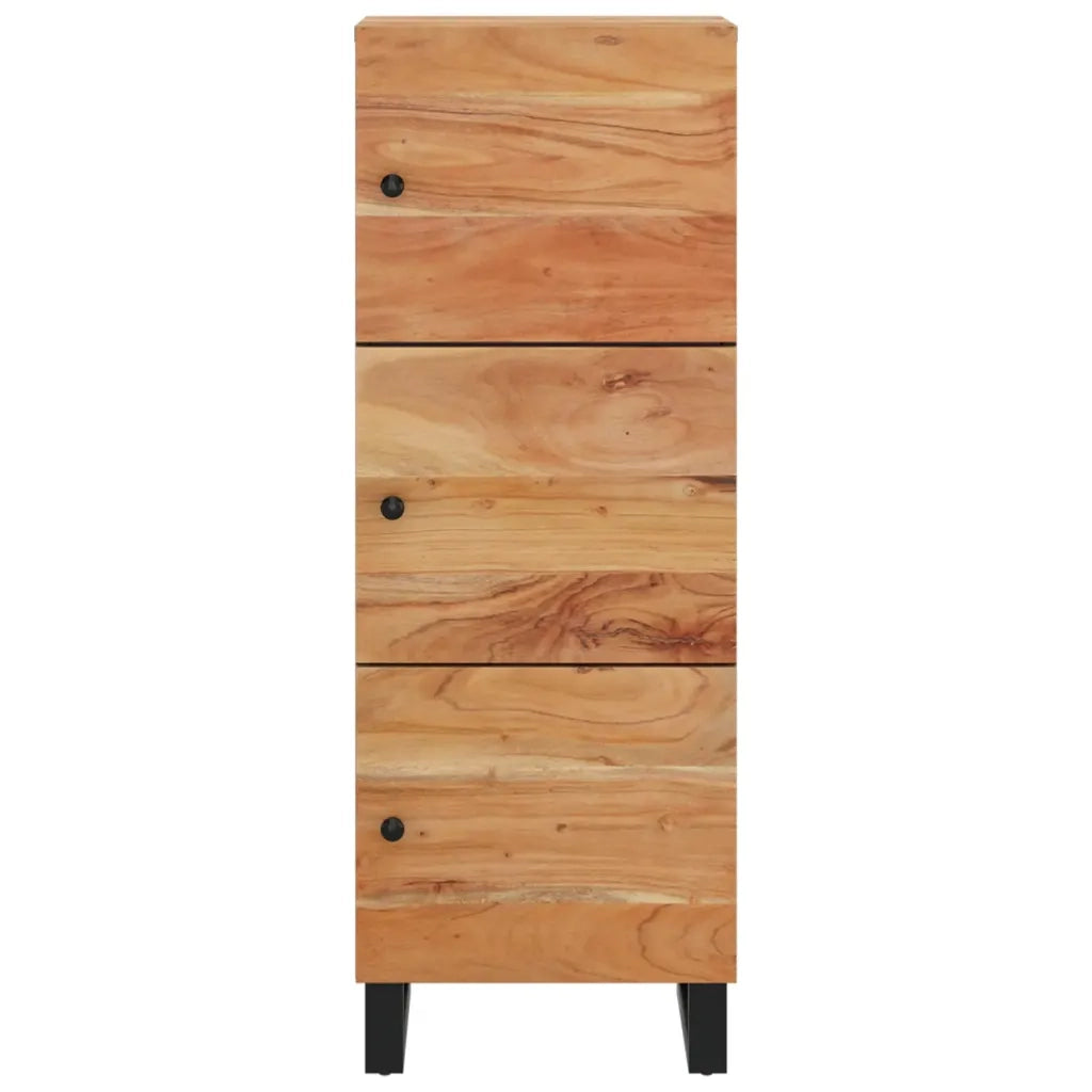 Credenza con 3 Ante 40x33x110 cm Legno Massello Acacia e Ferro 352930