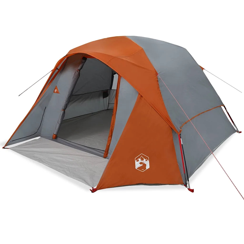 Tenda Familiare Cabina 6 Persone Grigia Arancione Impermeabile 4009564