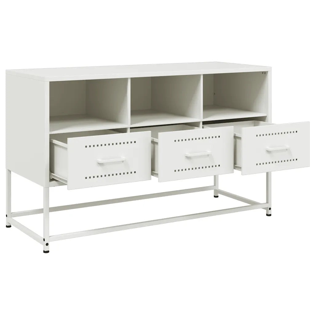 vidaXL Mobile TV Bianco 100,5x39x60,5 cm in Acciaio