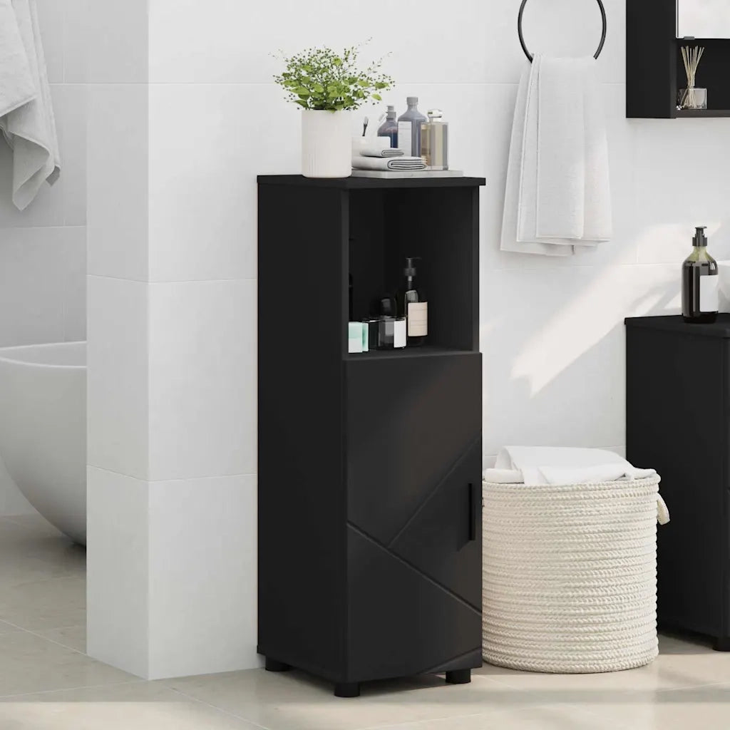 Mobile da Bagno con archiviazione Nero 30 x 35 x 95 cm
