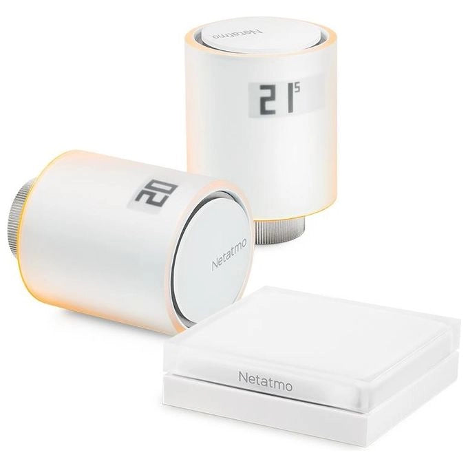 Netatmo NVP-IT Kit Valvole Termostatiche Intelligenti Wi-Fi Starter Pack 2 Valvole Alexa Google HomeKit colore Bianco