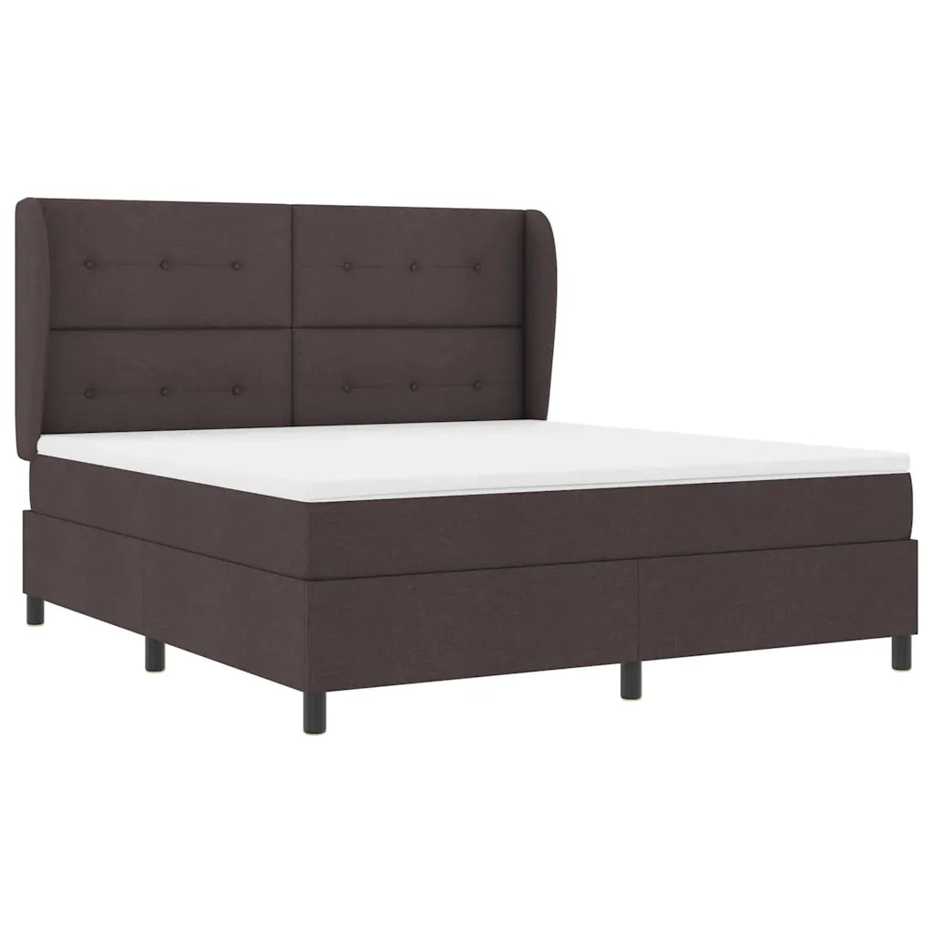 Letto a molle con materasso Marrone scuro 180 x 200 cm Tessuto 3340581