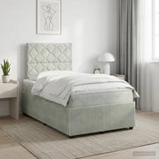 Letto box spring con materasso Grigio Chiaro 120 x 190 cm 3454571