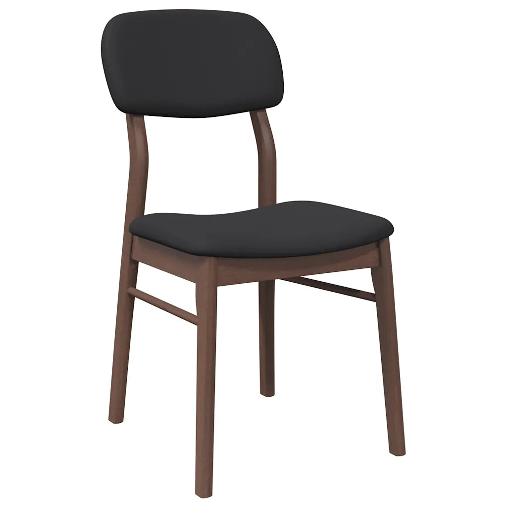 Sedie da Pranzo con Cuscini 2pz Marrone Legno Massello di Hevea 4102524