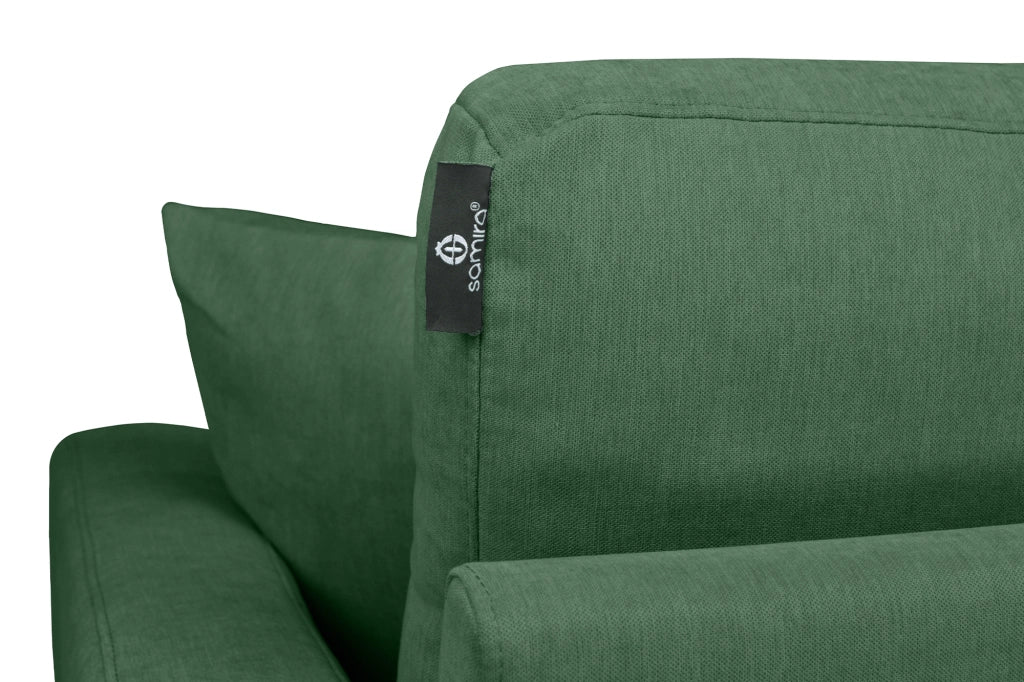 Divano 3 posti in tessuto vellutato verde abete piedi in legno - Chloe - DI-CH38FBC-PL