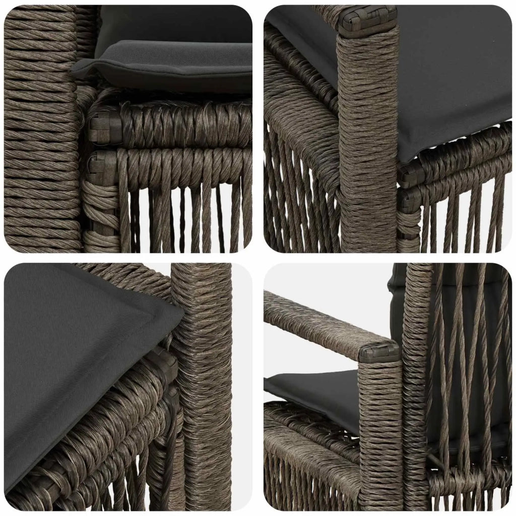 Divano da giardino 2-Numero di posti Grigio polyrattan 42026705