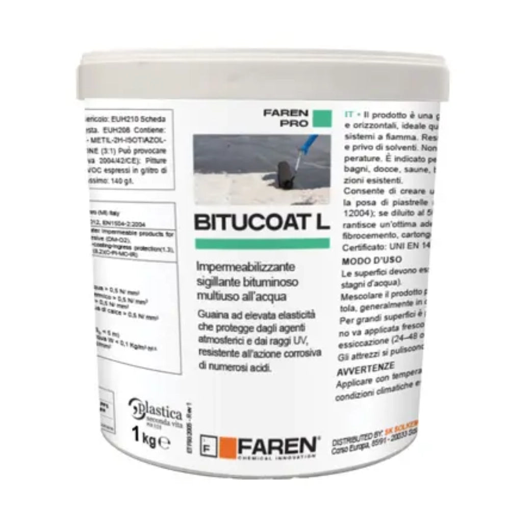 Faren bitucoat l impermeabilizzante bituminoso superfici orizzontali e verticali *** formato 1 kg, confezione 1