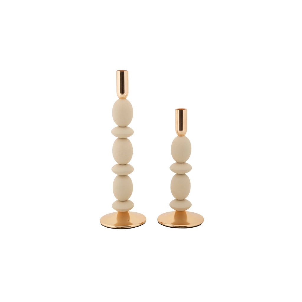 Tiksi, Portacandela set da 2, Bianco Crema