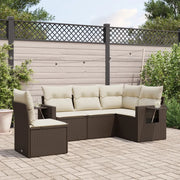Set Divano da Giardino 5 pz con Cuscini Marrone in Polyrattancod mxl 116159
