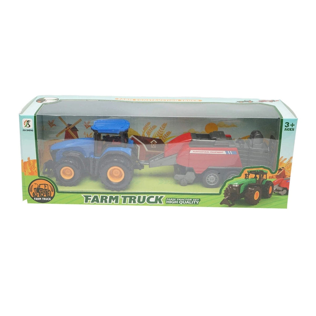 Trattore blu con rimorchio, 304x85x83mm giocattolo per bambini +3 anni