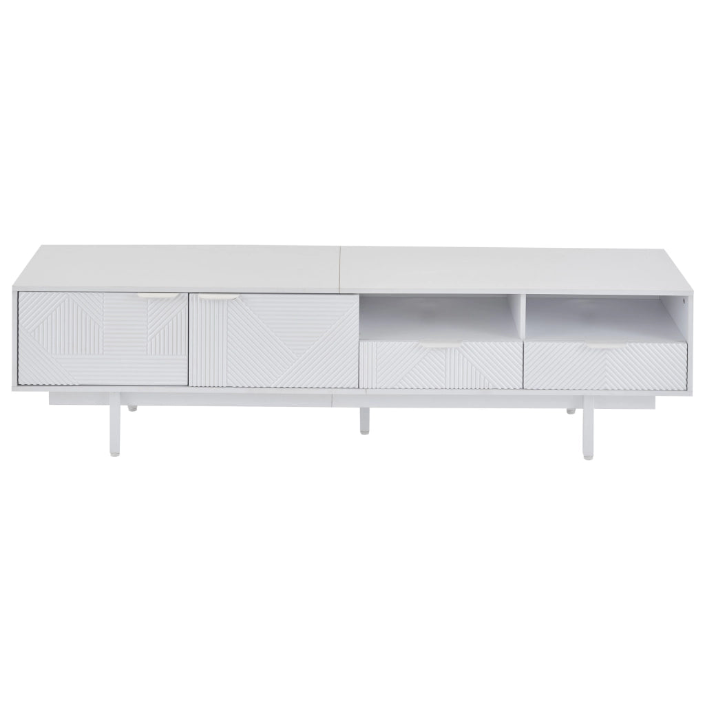 Mobile TV moderno minimalista - Zephmum - 200x40x51cm - Bianco - Stoccaggio
