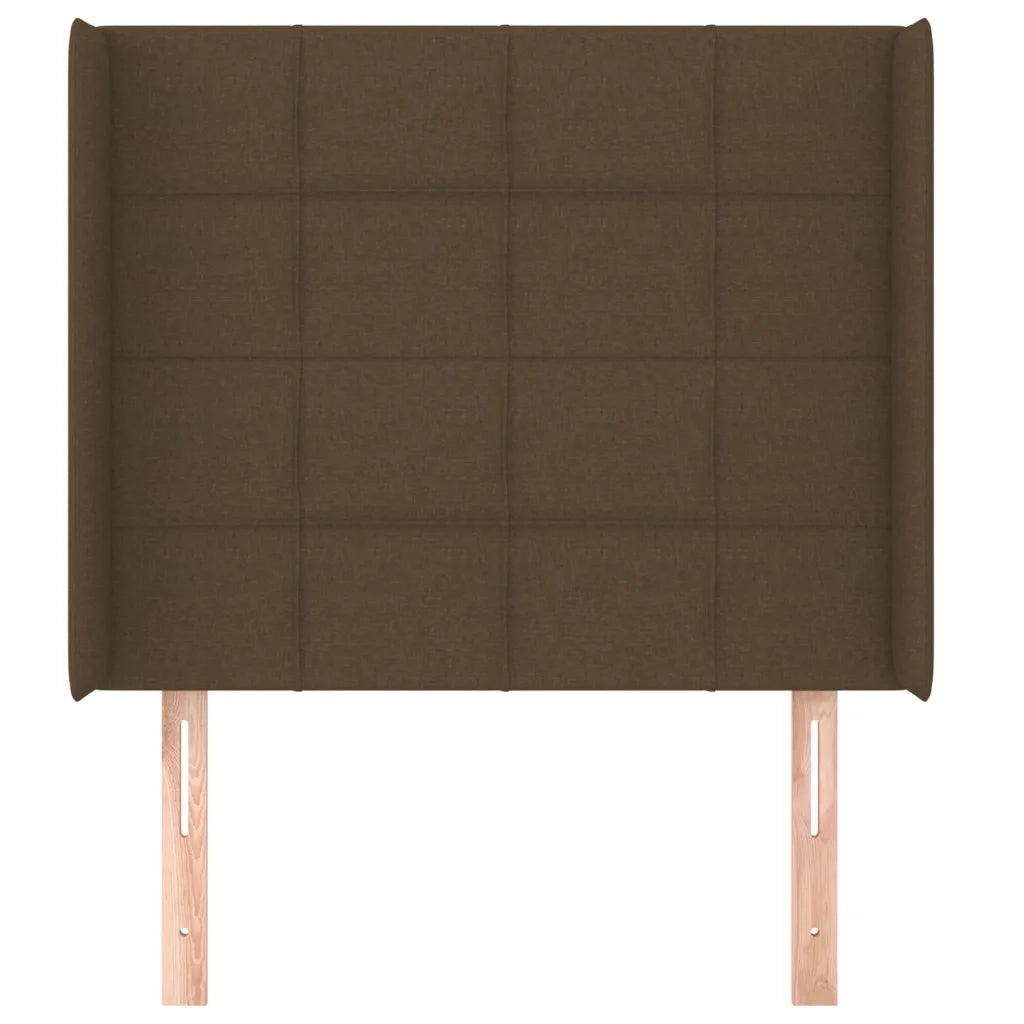 Testiera | Testata ad Orecchio Marrone Scuro 103x16x118/128 cm in Tessuto