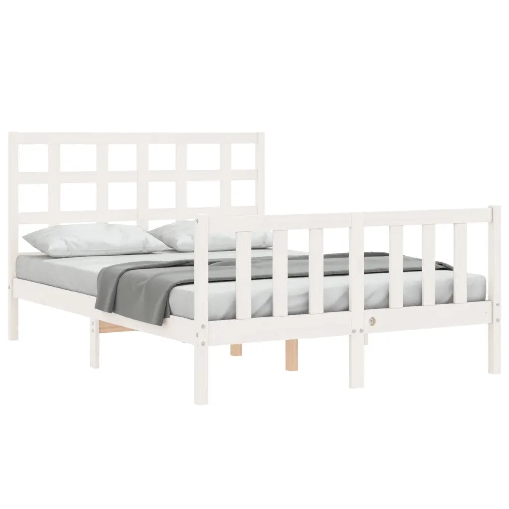 Giroletto senza Materasso-Struttura Letto Bianco 120x200 cm Legno Massello Pino 702176