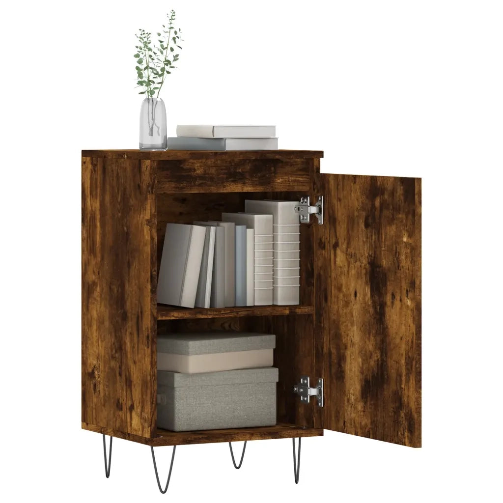 Credenze 2 pz Rovere Fumo 40x35x70 cm in Legno Multistrato 831063