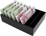 Organizzatore di cassa con 8 compartimenti - Nero acrilico - Contenitore per contanti - Organizzatore di cassa per monete e biglietti