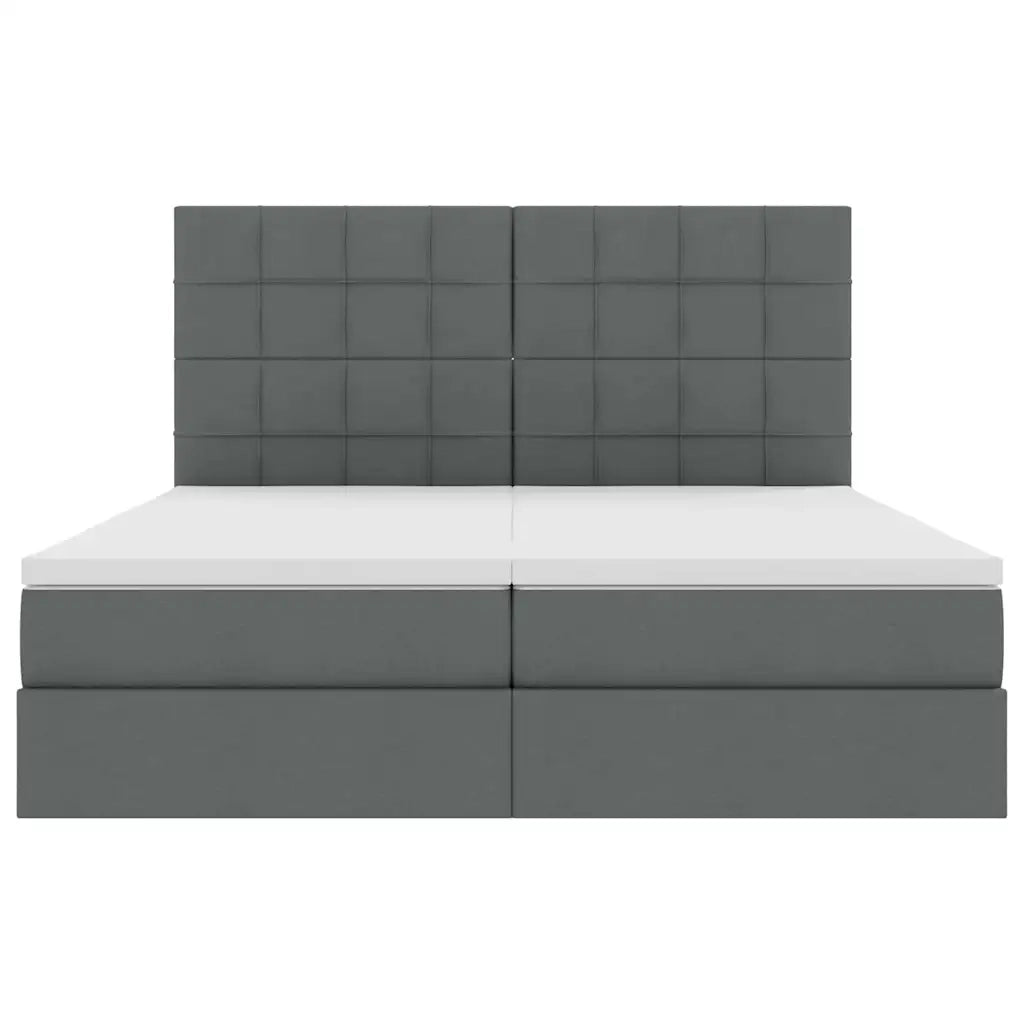 Letto con Contenitore Grigio scuro 200 x 200 cm Pelle Sintetica 3372204
