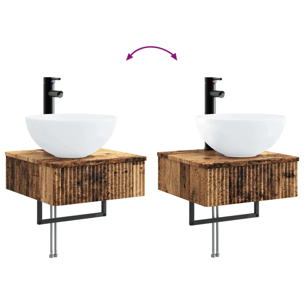 Lavabo da Parete Legno antico 40 x 41 x 40,5 cm CFW1236134
