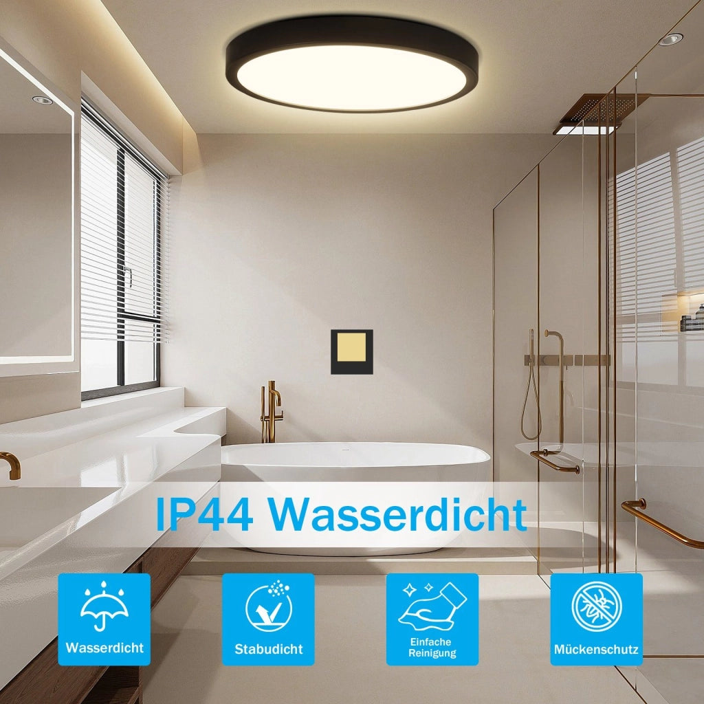 ZMH Lampada da soffitto plafoniera LED rotonda piatta 24W design moderno per soggiorno camera letto