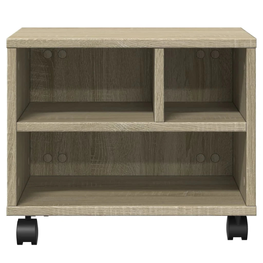 Supporto per stampante scrivania/mobile per ufficio con rotelle rovere Sonoma 41 x 32 x 34,5 cm marrone 02_0044766