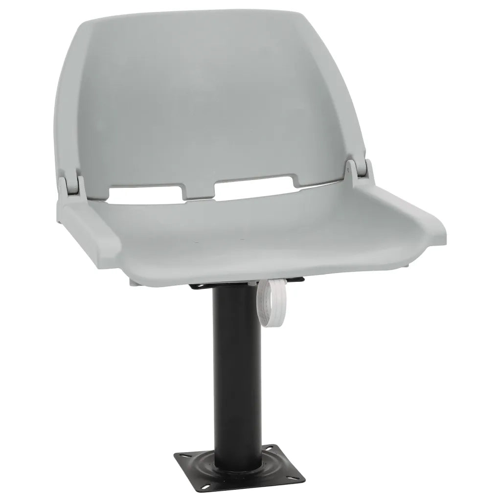 Set Sedile Barca Pieghevole 2pz Senza Cuscino Grigio 48x51x41cm