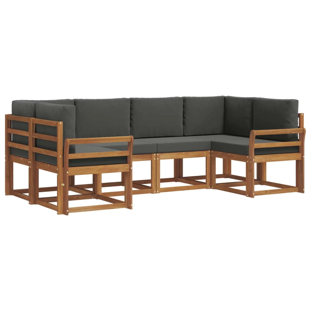 Set di divani da esterno con cuscino 6 pcs Naturale e Antracite 3366885