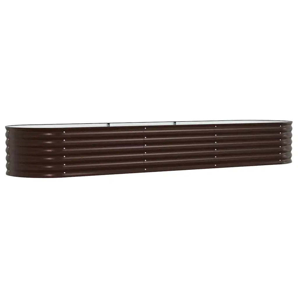 vidaXL Letto rialzato da giardino Marrone 320 x 80 x 44 cm Acciaio