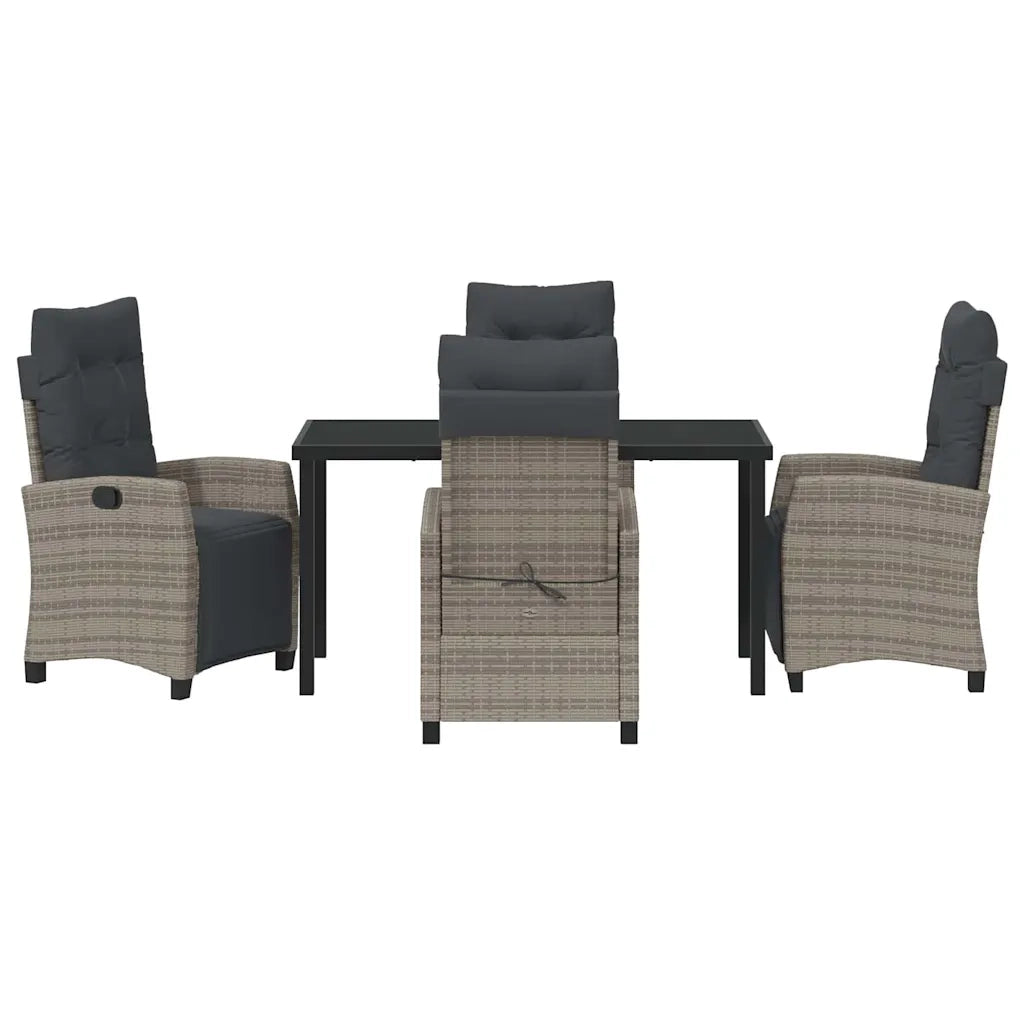 Set da Pranzo per Giardino con cuscino 5 pcs Grigio polyrattan 3380437