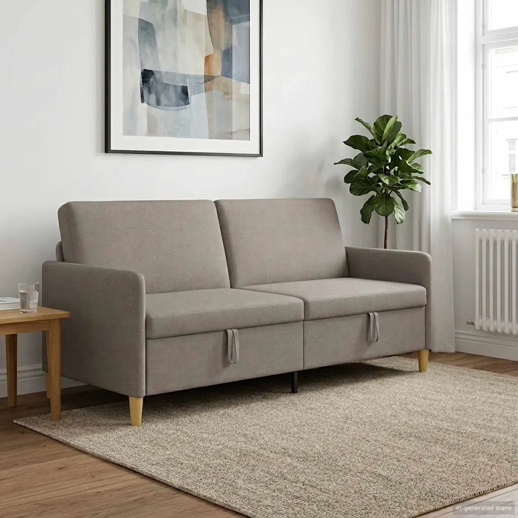 Divano con Storage Tortora 192 x 78 x 87 cm Poliestere 42036981