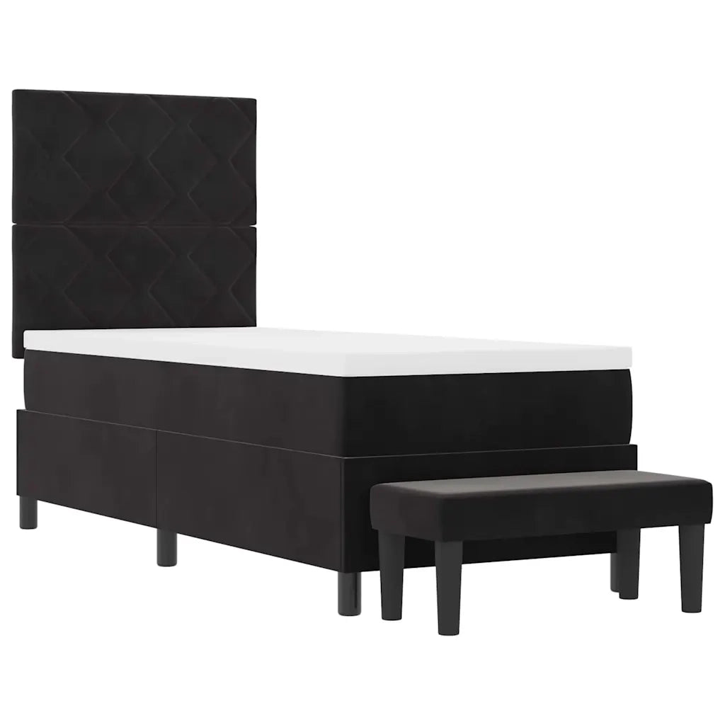 Letto a molle con materasso Nero 80 x 200 cm Velluto 3344542