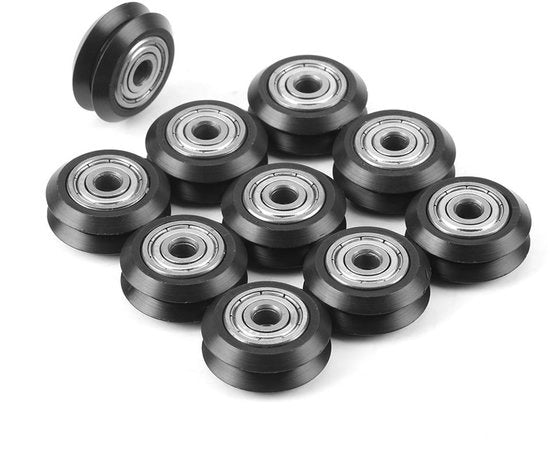 Pulley 25mm diametro esterno - POM plastica - 10 pezzi - Rulli passivi rotondi - Con cuscinetti - Materiale duraturo - Rullo rotondo