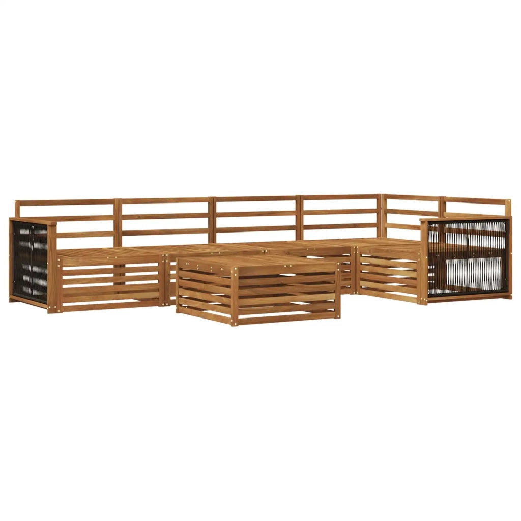 Set di divani da esterno 6 pz Naturale Legno di Acacia Massello 3383382