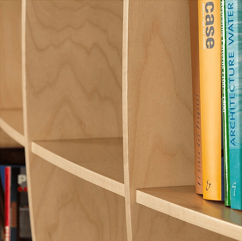 LIBRERIA MENSOLA SCAFFALE IN LEGNO MODELLO ARCO CON 4 RIPIANI FINITURA ACERO L.150  x P.30 x H.150 MADE IN ITALY ORIGINAL LEGNO ITALIA