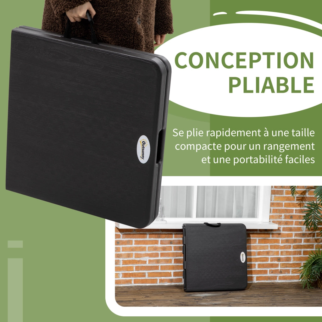 Tavolo da giardino pieghevole rettangolare per 4 persone ¨C zephmum ¨C 118x60x74 cm