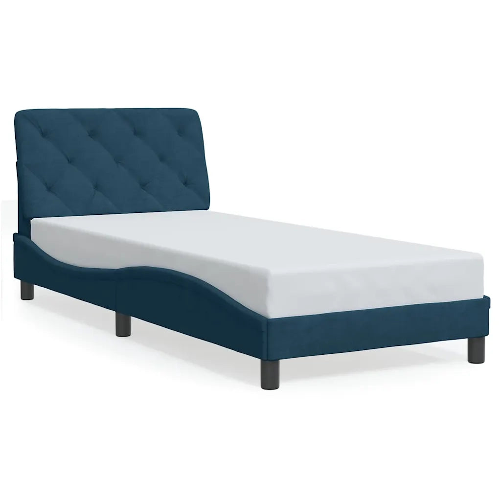Giroletto con LED senza Materasso-Struttura Letto con LED Blu 80x200 cm in Velluto