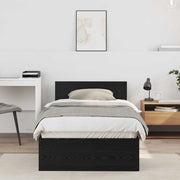 Struttura del letto Montaggio a parete Rovere Nero 75 x 190 cm 871662