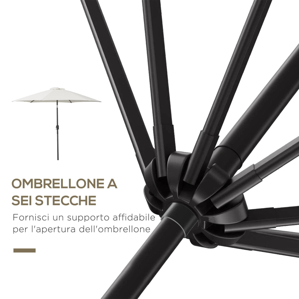 Ombrellone da Giardino ¨C zephmum ¨C Beige e Nero Alluminio Poliestere 260x240 cm