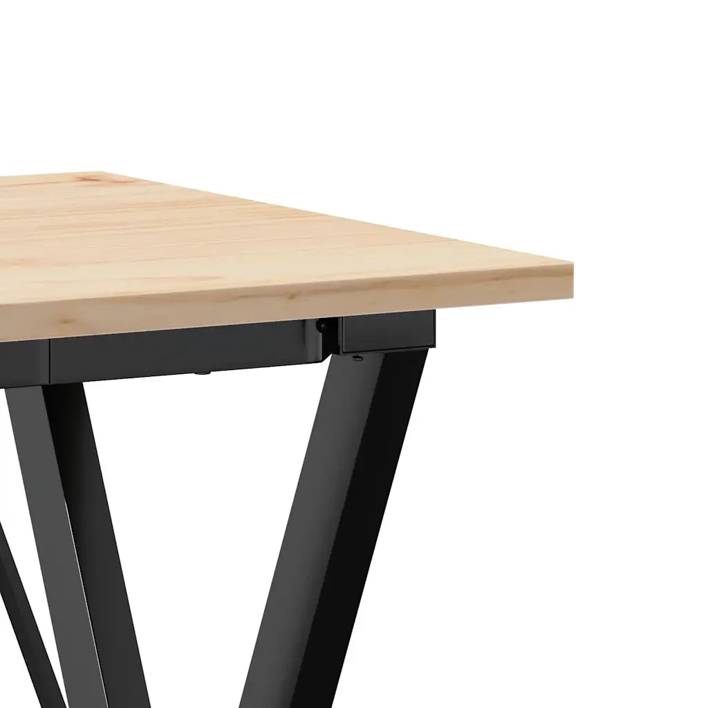 Tavolo da Pranzo Telaio a X 50x50x75 cm Legno Pino e Acciaio