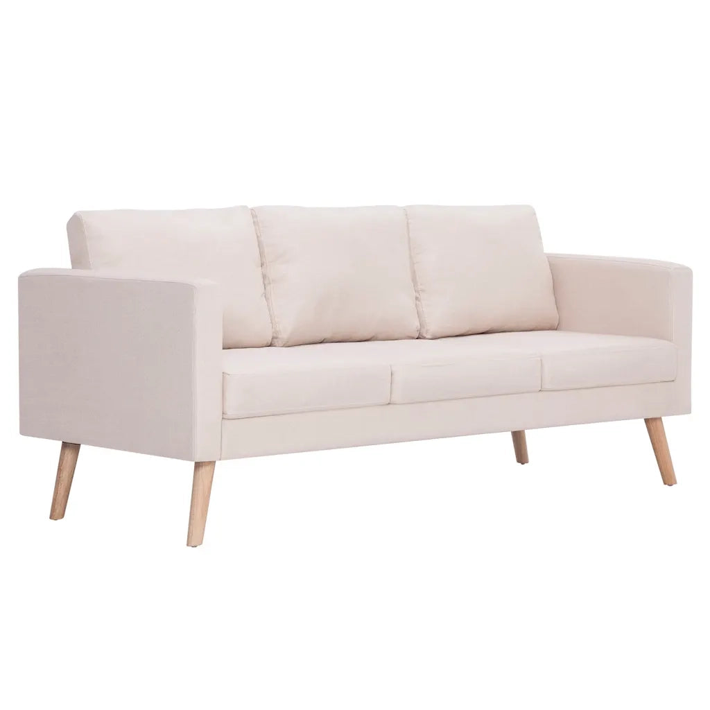 Divano a 3 Posti-Sofa 3 Posti in Tessuto Crema