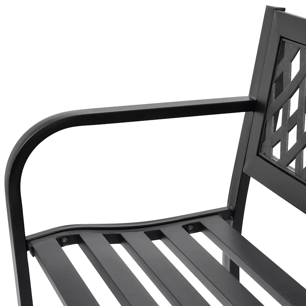 Panchina da Giardino | Panca da Giardino 118 cm in Acciaio Nera